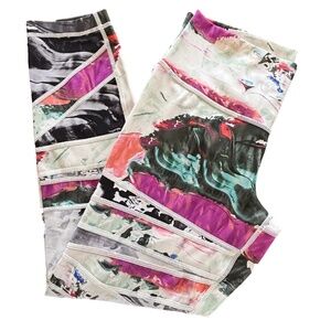 Lululemon high times pigment wave multi colour leggings size 10